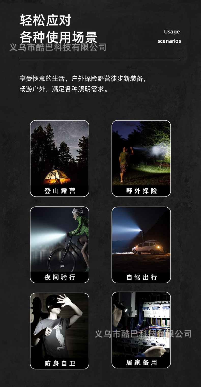 Cross-border exclusive X92 high-intensity flashlight, USB charging, telescopic focusing, ultra-bright long-range X71 aluminum alloy flashlight pic 8
