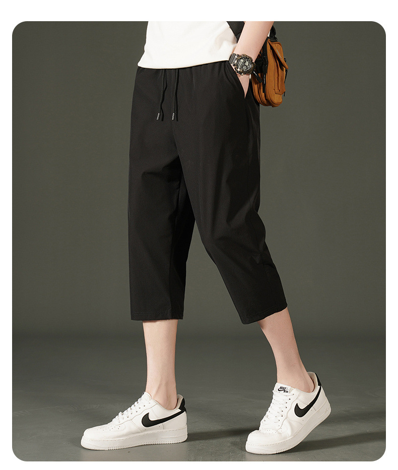 Ice Silk Seven-inch Pants for men 2024 Summer, a thin and trendy brand, loose beach pants for men, sporty and casual shorts for men pic 10