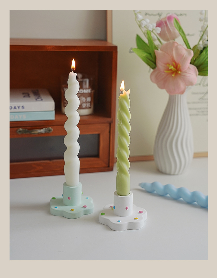 Candle and candlestick atmosphere decorative piece, creative home desktop decoration candlestick, cross-border gypsum scented candle base pic 17