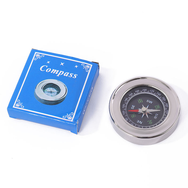 Stainless steel disc luminous compass, portable compass for outdoor camping and travel, Chinese student teaching supplies pic 2