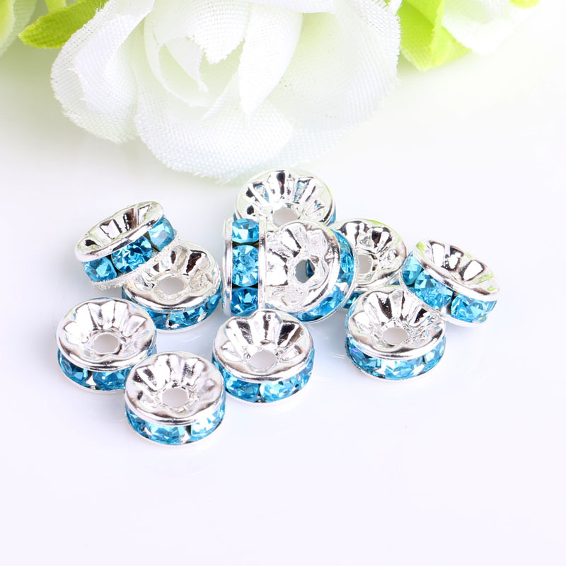 圈隔珠彩色手链镶钻隔片车轮圈手工配件钻6/8/10/12mm diy饰品配详情11