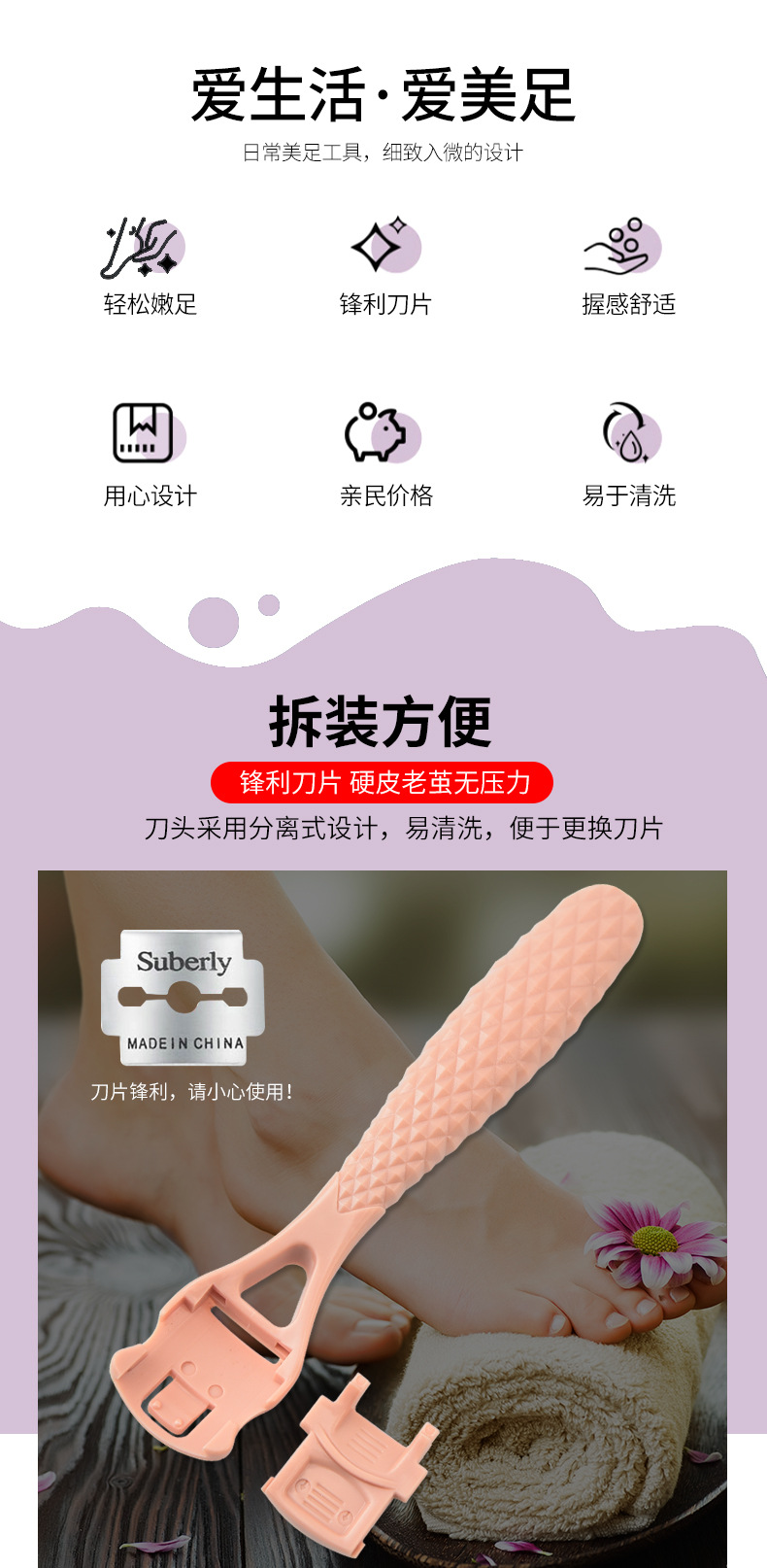 shanilak, a detachable blade foot planer for removing dead skin and calluses from feet, is a personal care foot care device pic 5