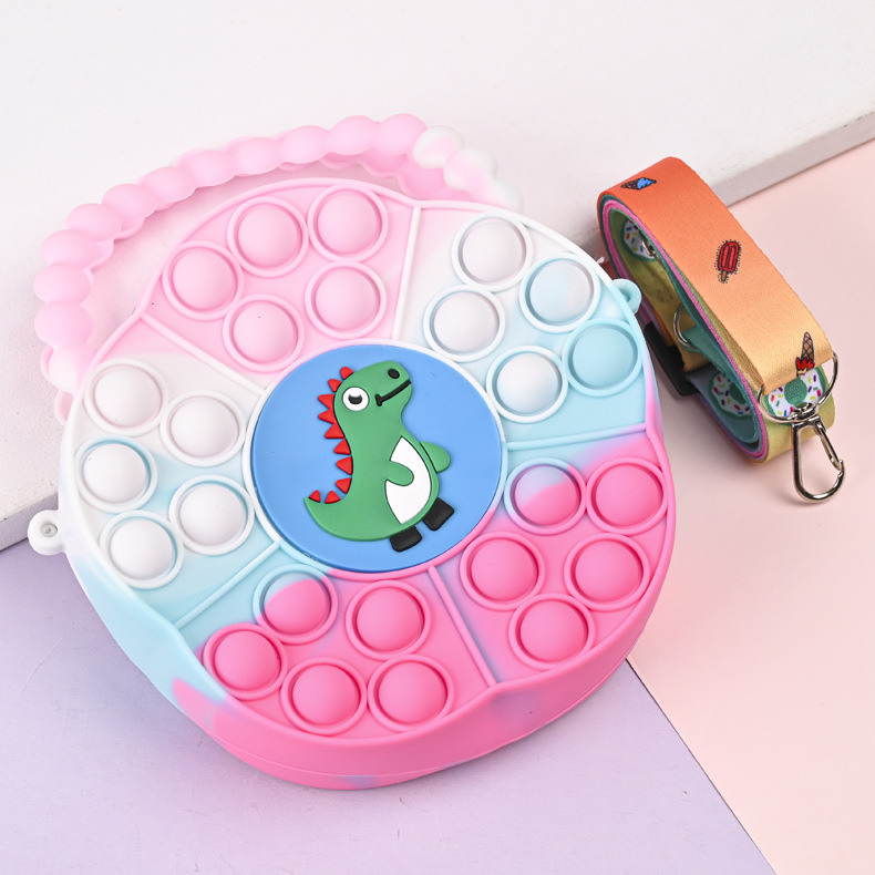 2023新款儿童花型手提单肩斜挎包卡通迷你可爱泡泡包硅胶手提零钱详情14