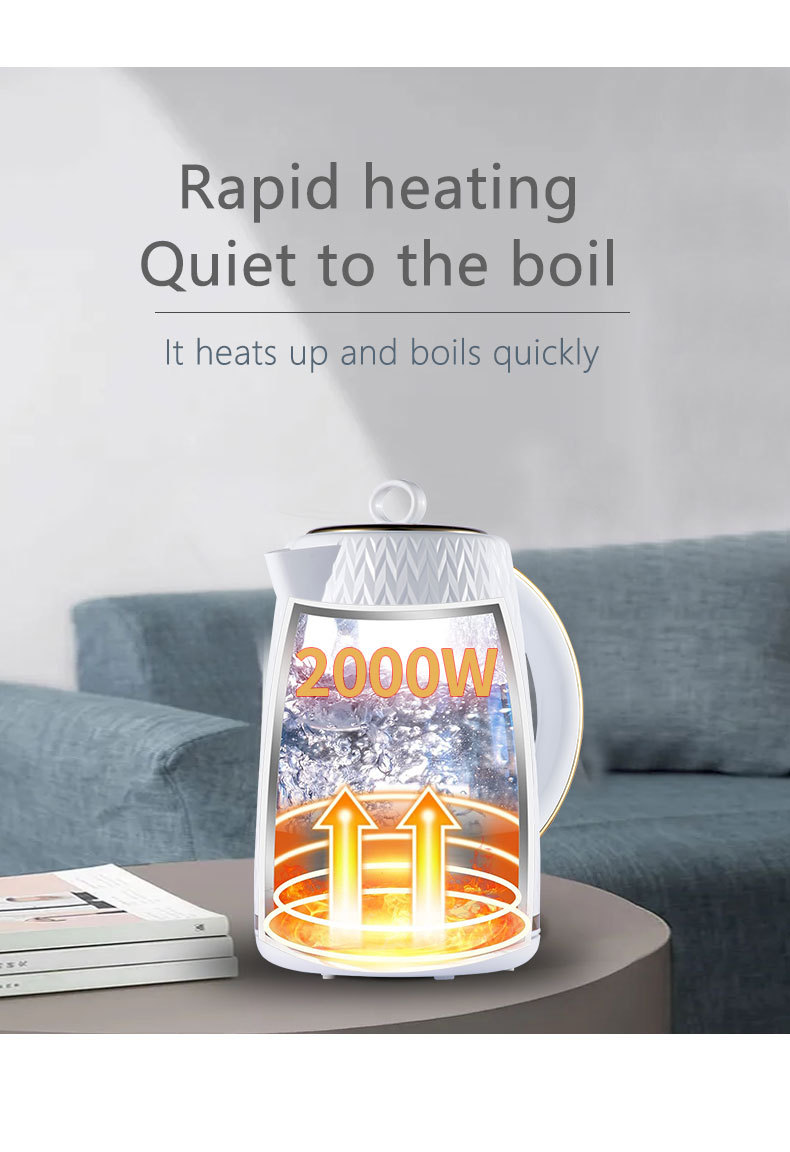 Cross-border SOKANY1044 water kettle for quick water boiling, heat preservation and rapid heating. It is a high-end white water kettle pic 4