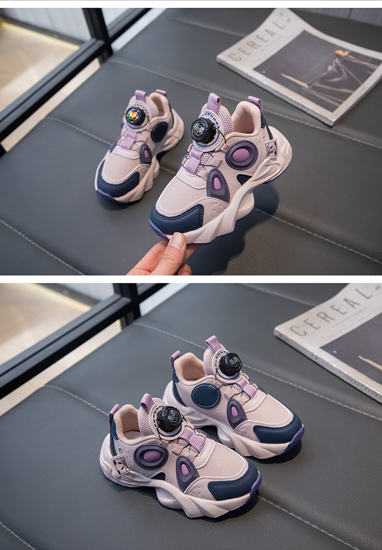 女童运动鞋2024春秋季新款透气儿童旋转扣中大童爆款百搭老爹鞋子详情9