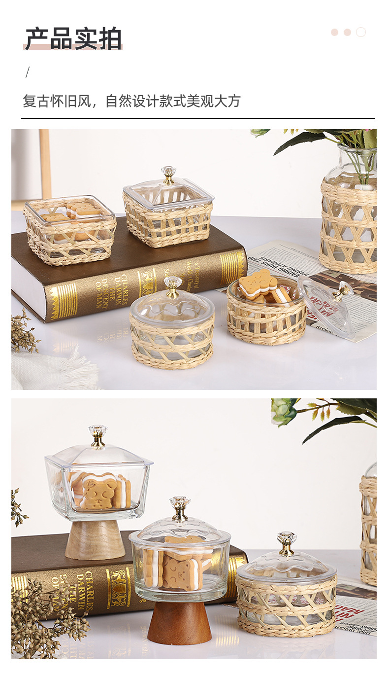 2022 Fashion woven dried fruit platter, multi-style cake stand, independent white inner box, available for wholesale of high-end tableware pic 12