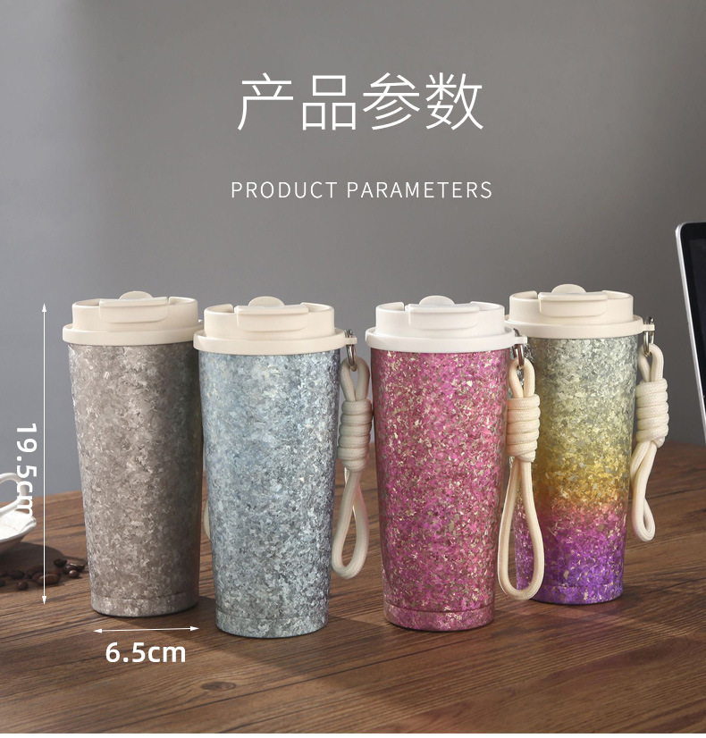 纯钛保温咖啡杯精致手提随行杯钛金双饮保温杯商务办公礼品杯批发详情11