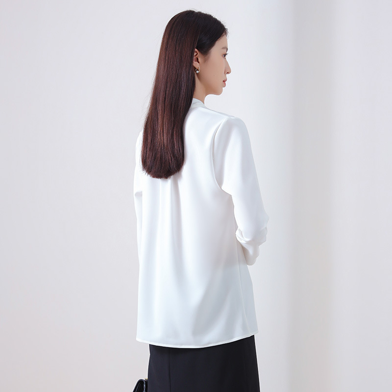 时尚衬衫女夏时尚宽松弹力透气女士长袖衬衣气质职业上衣工装详情15