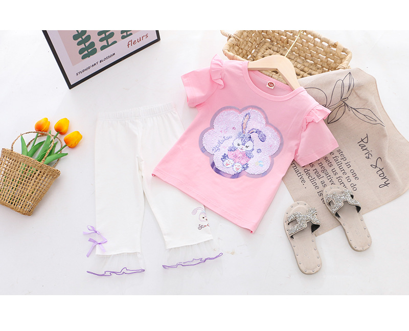 2024童装夏装新款女童短袖T恤体恤女童变色亮片上衣厂家一件代发详情12