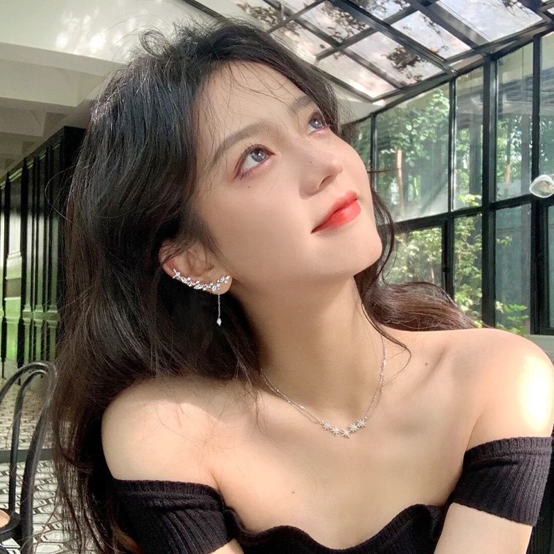 银色气质流苏耳骨夹无耳洞一体式耳钉耳夹小众设计高级潮耳环耳饰详情18