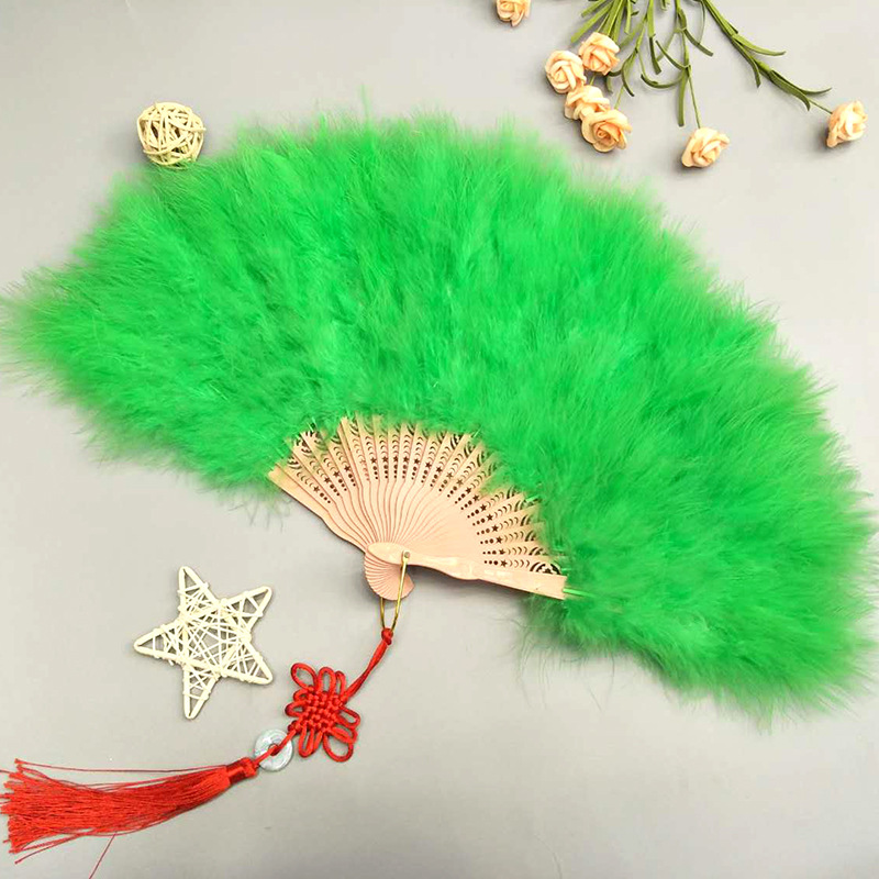 Full-fleece thickened Turkey feather fan, 50*30CM, cheongsam fashion show stage performance prop, colorful full-fleece fan pic 23