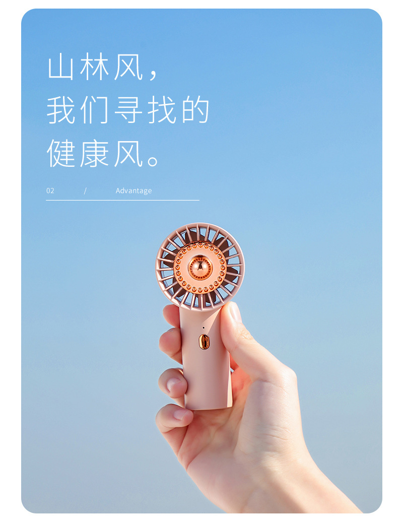 2022 New compact portable desktop Electric fan, handheld office desk, ultra-quiet and strong wind force pic 4