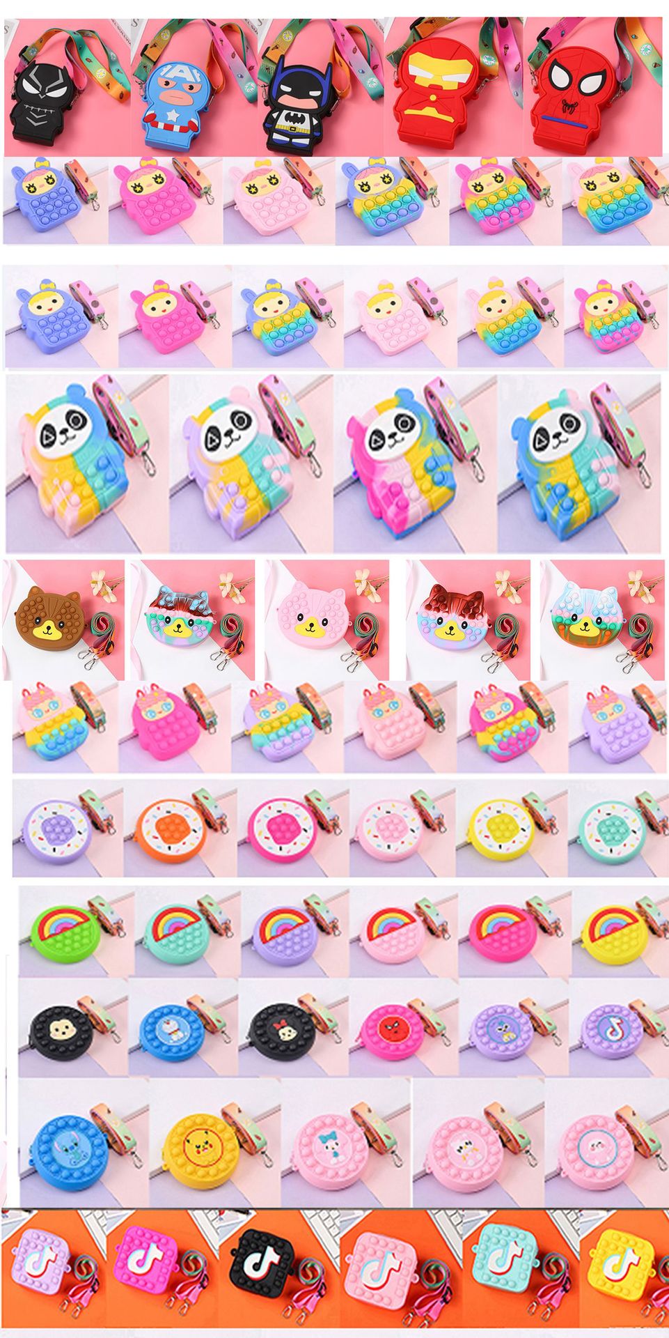 跨境灭鼠先锋硅胶包包卡通独角兽单肩斜跨硅胶包解压硅胶零钱包详情14