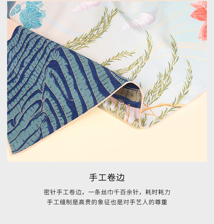 Double-sided digital silk large square scarf 90cm, Chinese style scarf, heavyweight 16mm mulberry silk scarf processing on behalf of others pic 32