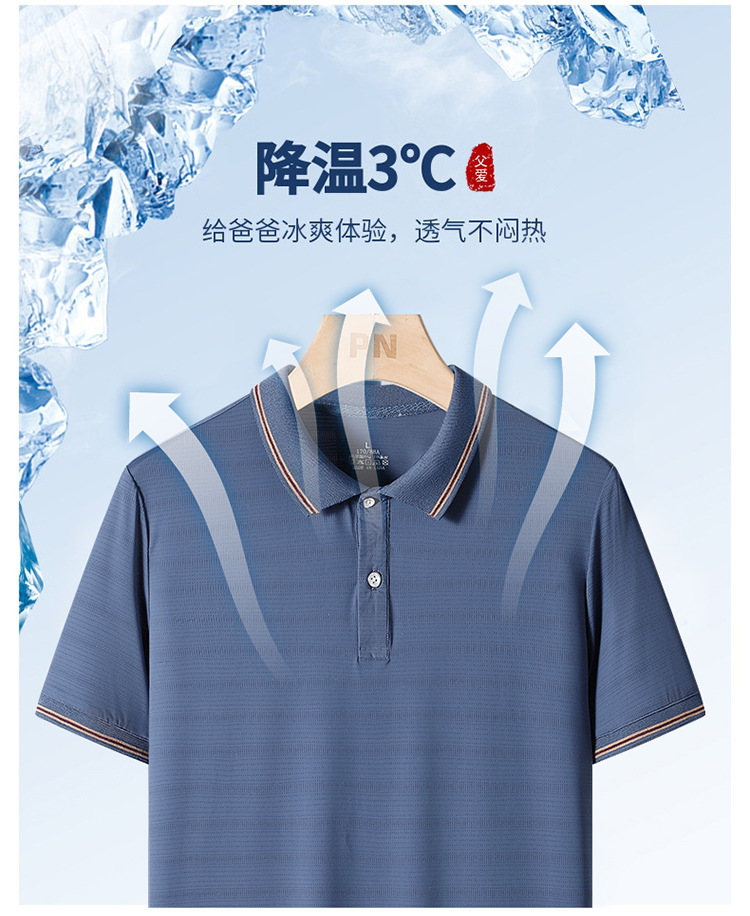 夏季中老年翻领半袖t恤男宽松休闲中年爸爸夏装短袖POLO衫男上衣详情5