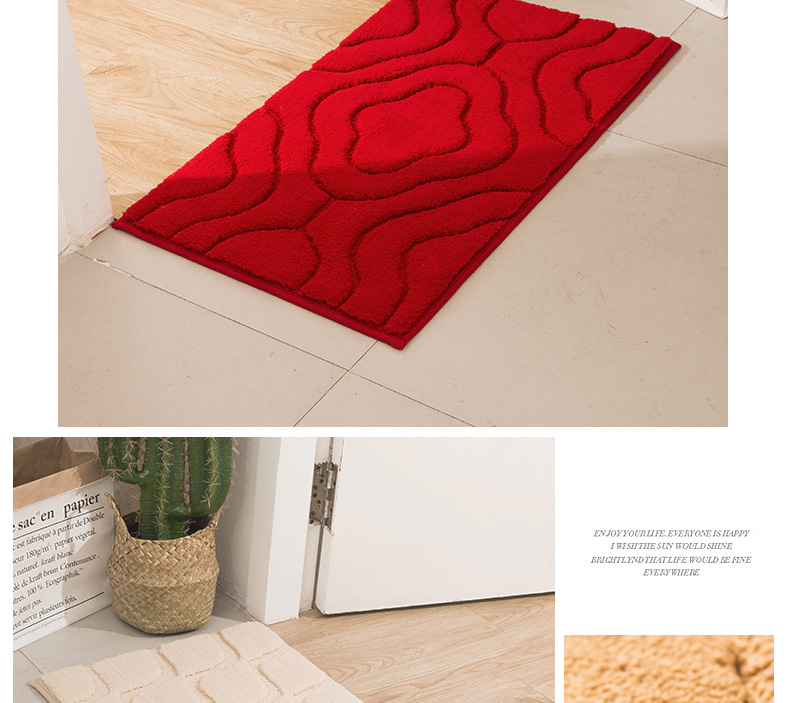 大达欧式卧室床边地毯简约纯色浴室厨房卫生间厚绒吸水脚垫详情28