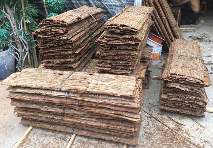 Simulated tree bark, original farm landscape, natural tree bark, real wood veneer, water pipe, column decoration, tree bark pic 19