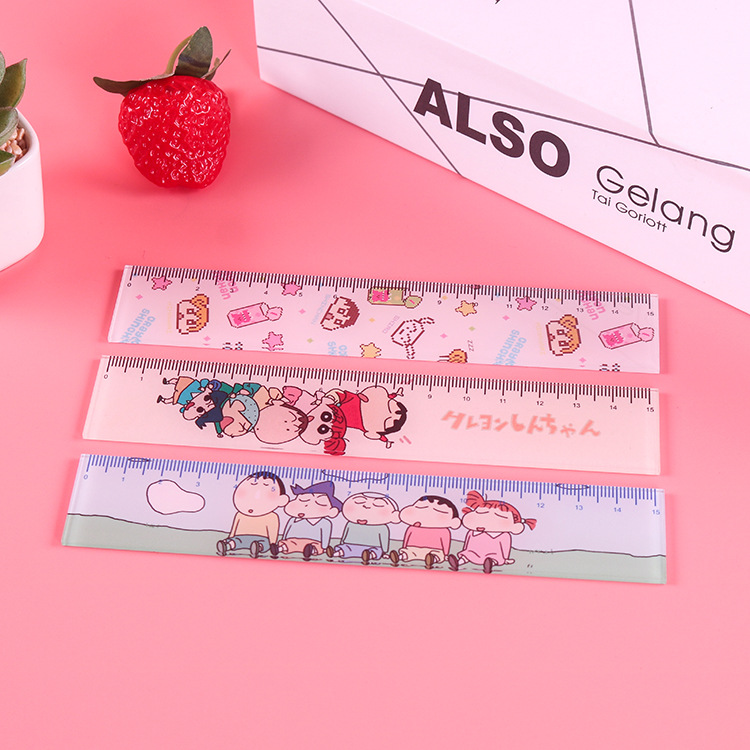 Crayon Shin-chan anime cartoon acrylic ruler, student stationery, drawing measurement, learning and office scale tool pic 2