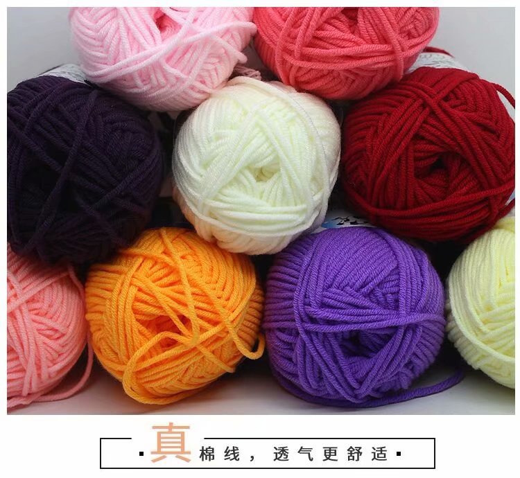 Hilo de algodón de leche shengtang cinco hilos acrílicos de madera hilado a mano crochet bebé hilo de lana medio grueso fabricante al por mayor pic 5