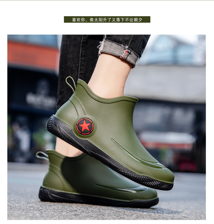 雨鞋短筒男款防滑耐磨赶海钓鱼水鞋2024新款男士加绒胶鞋防水雨靴详情8