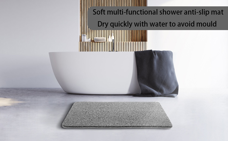 跨境浴室防滑垫淋浴房洗澡踩脚垫丝圈卫生间地垫家用防水垫子工厂详情3