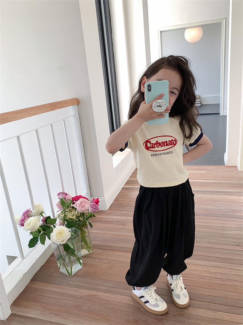 女童夏款短袖T恤女宝宝莫代尔印花卡通童装儿童圆领薄款面膜上衣详情17