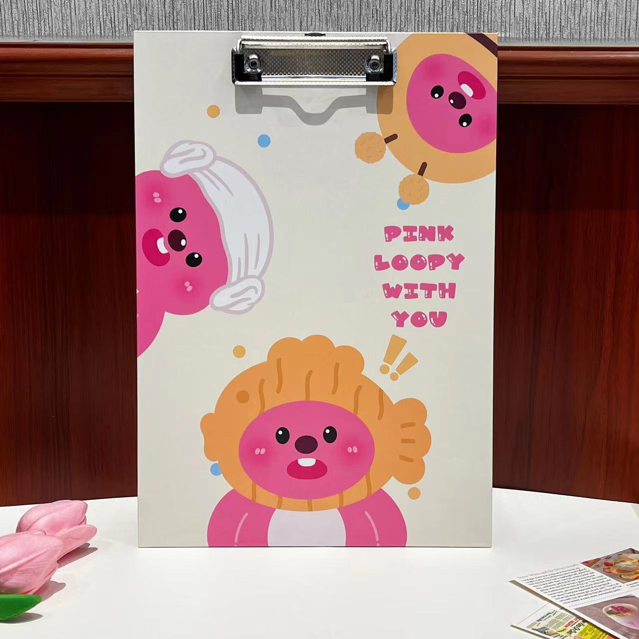 卡通loopy板夹可爱小海狸学生写字垫板A4试卷文件夹露比办公文具详情6