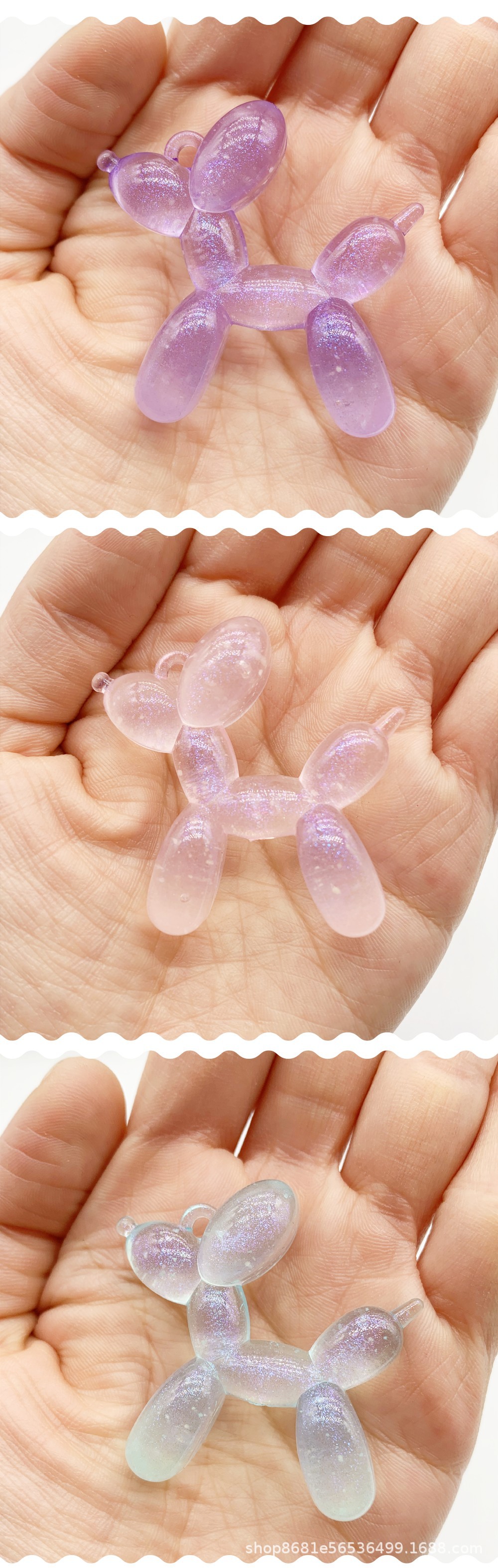 亚克力细闪夜光星空气球狗DIY钥匙串扣车挂材料包抖音爆款 配件详情13