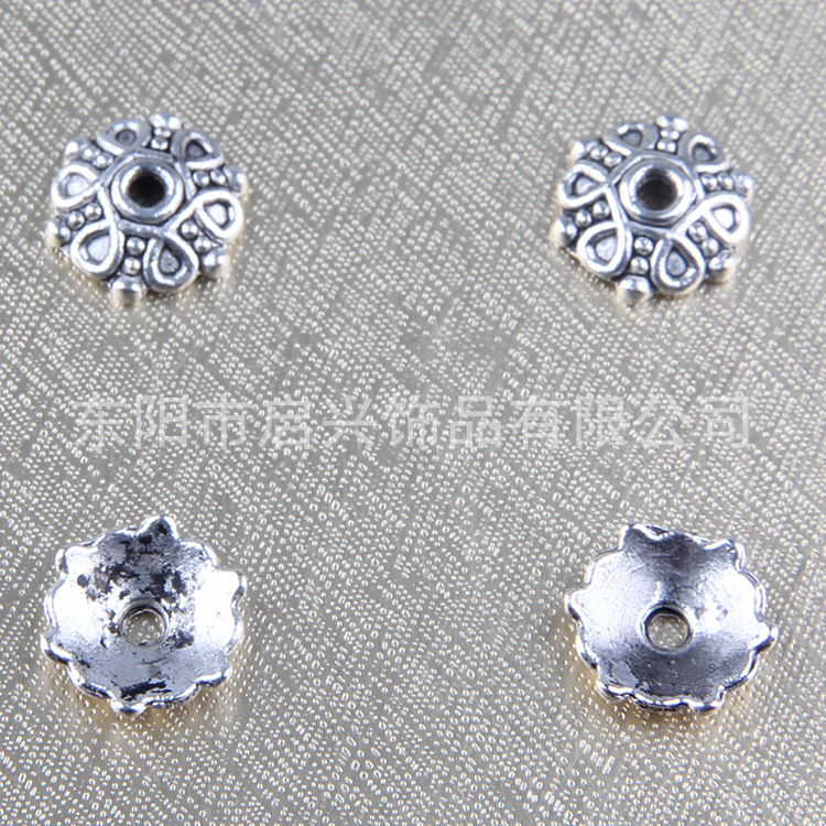 DIY jewelry accessories collection: silver-zinc alloy retro handcrafted bead trays, wholesale of various flower trays pic 13