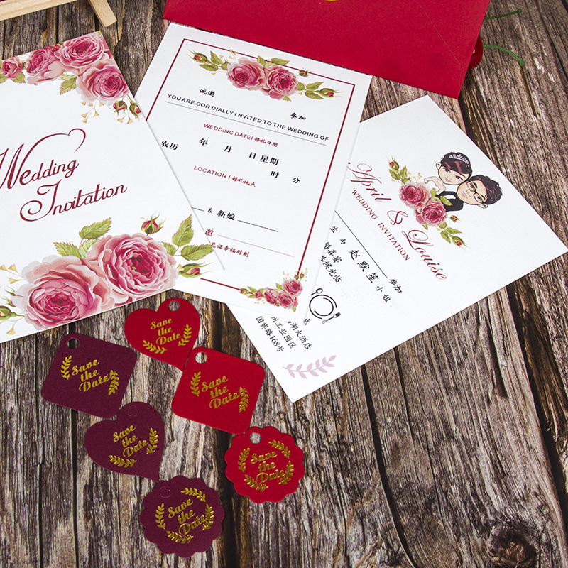 Forest-style InS-style wedding invitations 2021 Creative European-style wedding Banquet Invitations and wedding invitations Photo version cards pic 13
