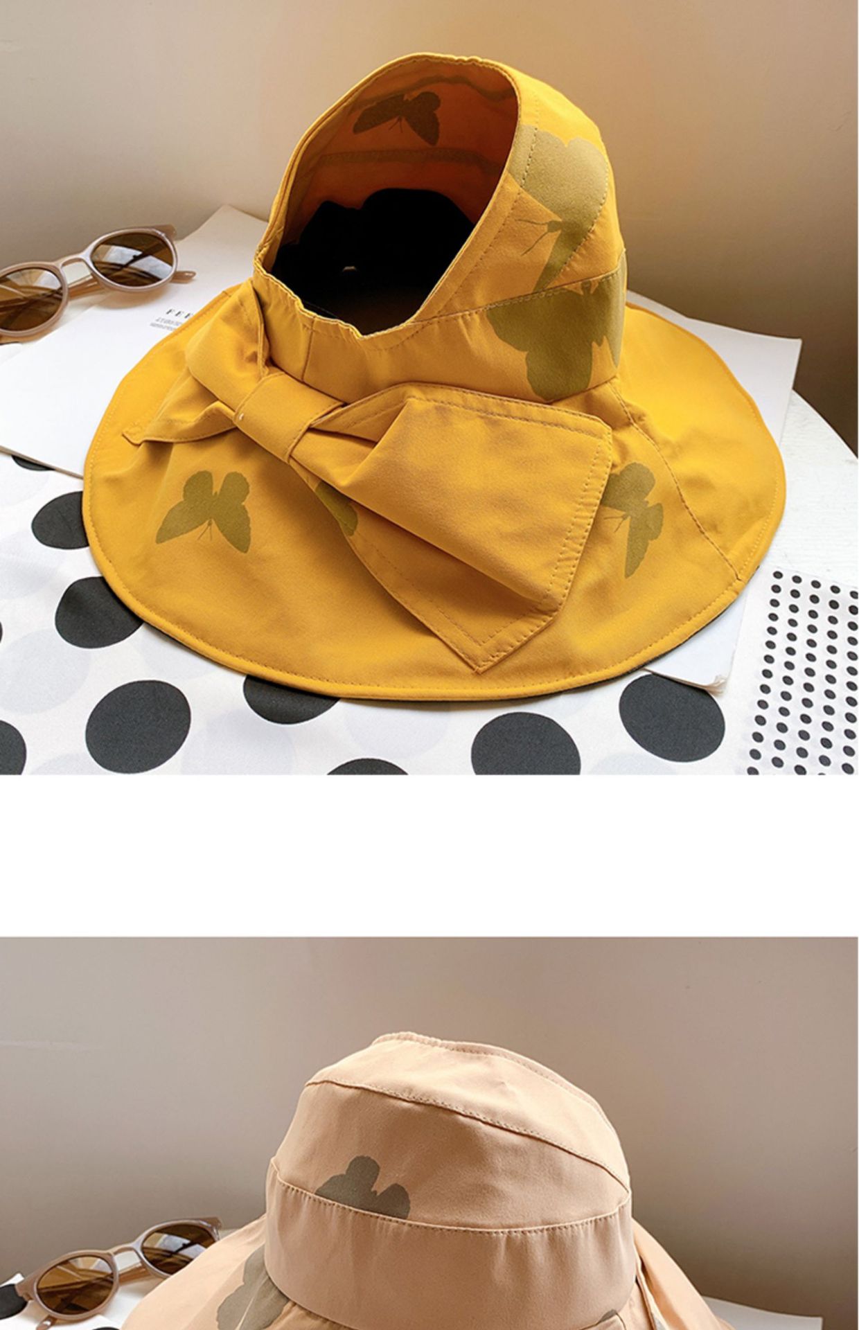 帽子女夏防晒空顶帽大沿韩版太阳帽百搭时尚蝴蝶结遮脸遮阳渔夫帽详情33