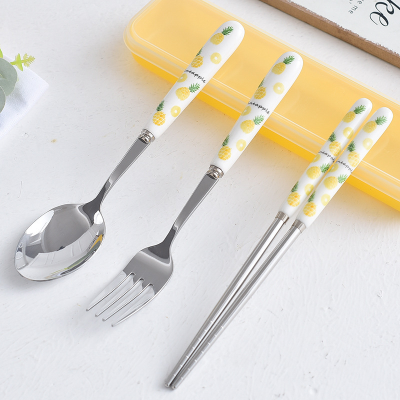 Portable ceramic stainless steel tableware pic 2