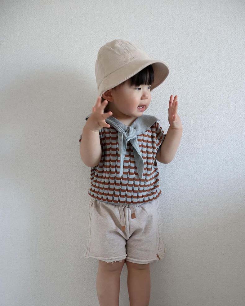 knit planet女童领结上衣镂空喇叭裤套装夏季薄款莫代尔棉针织衫详情16