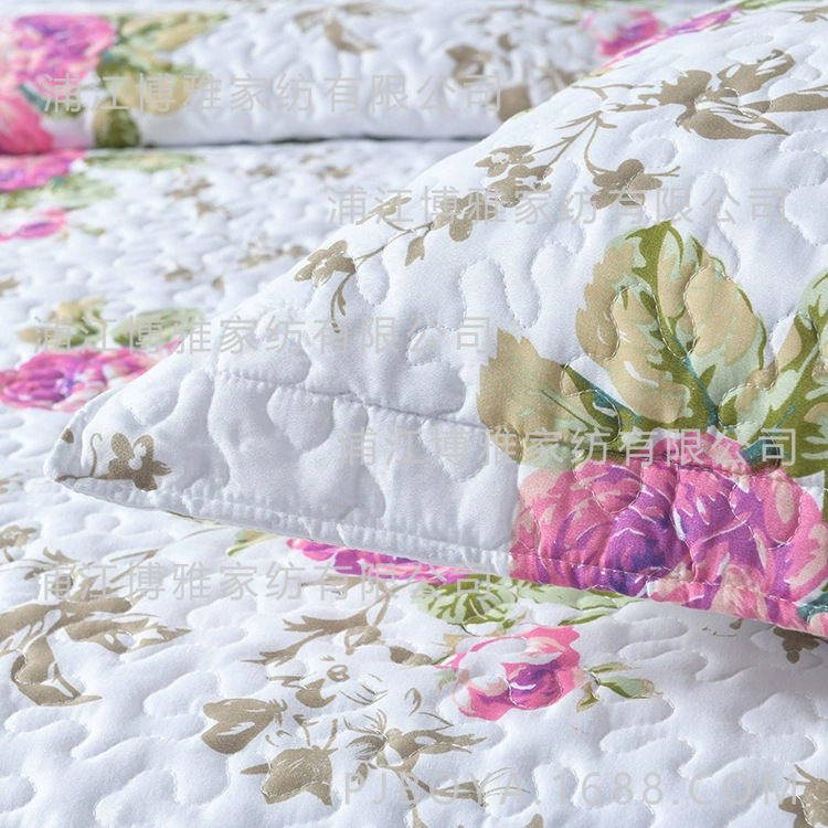 Pujiang Boya Home Textile Printed Fresh Korean Country Style Soft and skin-friendly homestay sewing Quilt Three-piece set pic 14