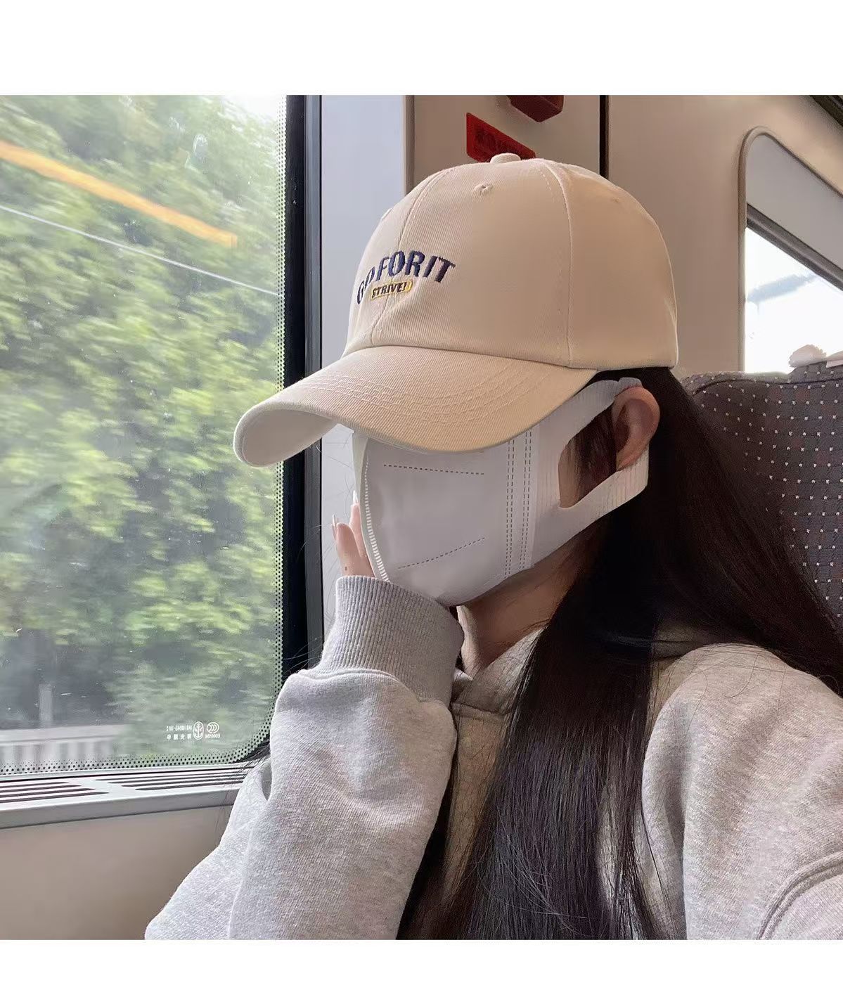 Large-headed baseball cap for women, widened in spring, summer and autumn with Korean letters, versatile and face-enhancing small outdoor sun protection baseball cap pic 5