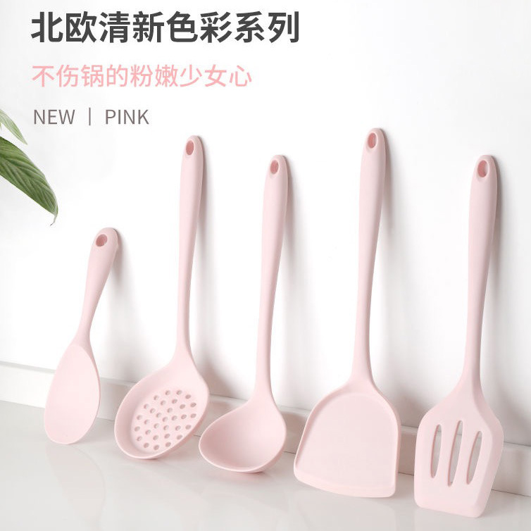 硅胶锅铲食品级耐高温不粘锅专用防烫隔热铲子家用汤漏勺厨具套装详情16