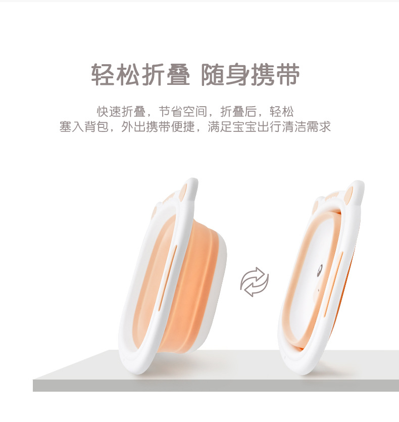 家用盆婴儿脸盆便携可折叠宝宝洗脸盆新生儿婴儿用品加大加厚详情5
