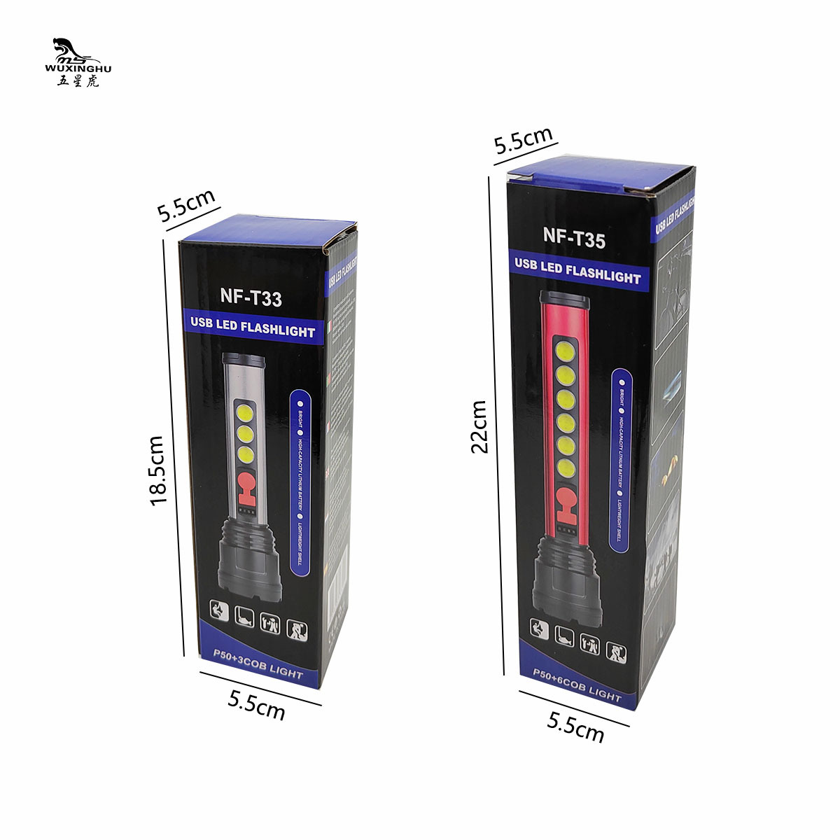 New zoom high-intensity aluminum alloy flashlight with charging power display and COB side light outdoor long-range flashlight pic 9