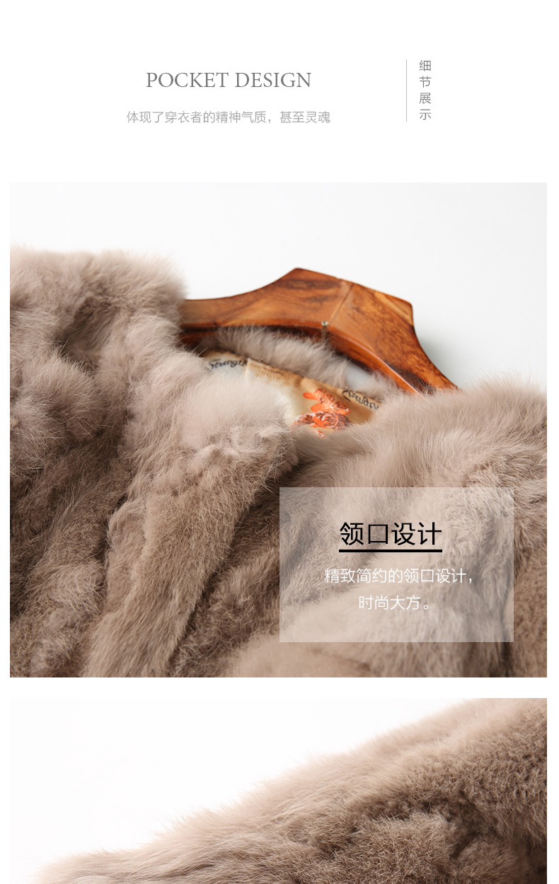 Export trade, one-piece consignment of real rabbit fur coats for women, short style, new Korean style, slimming fur wholesale pic 23
