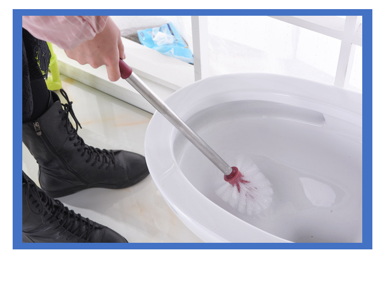 F14-2233 Toilet brush cleaning products, stainless steel base cleaning brush set, factory direct sale pic 13