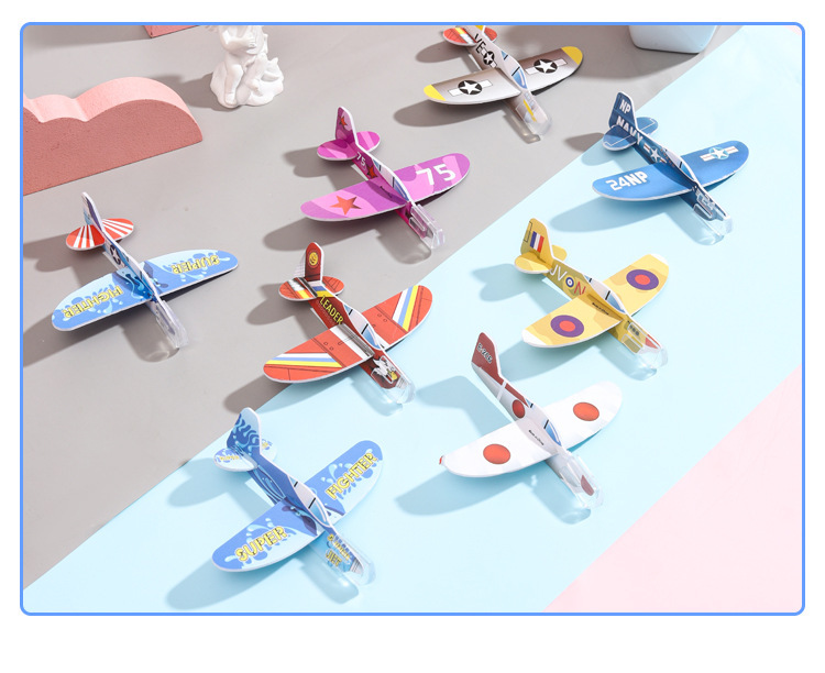卡通迷你泡沫小飞机DIY拼图儿童益智玩具幼儿园礼品航空模型批发详情12