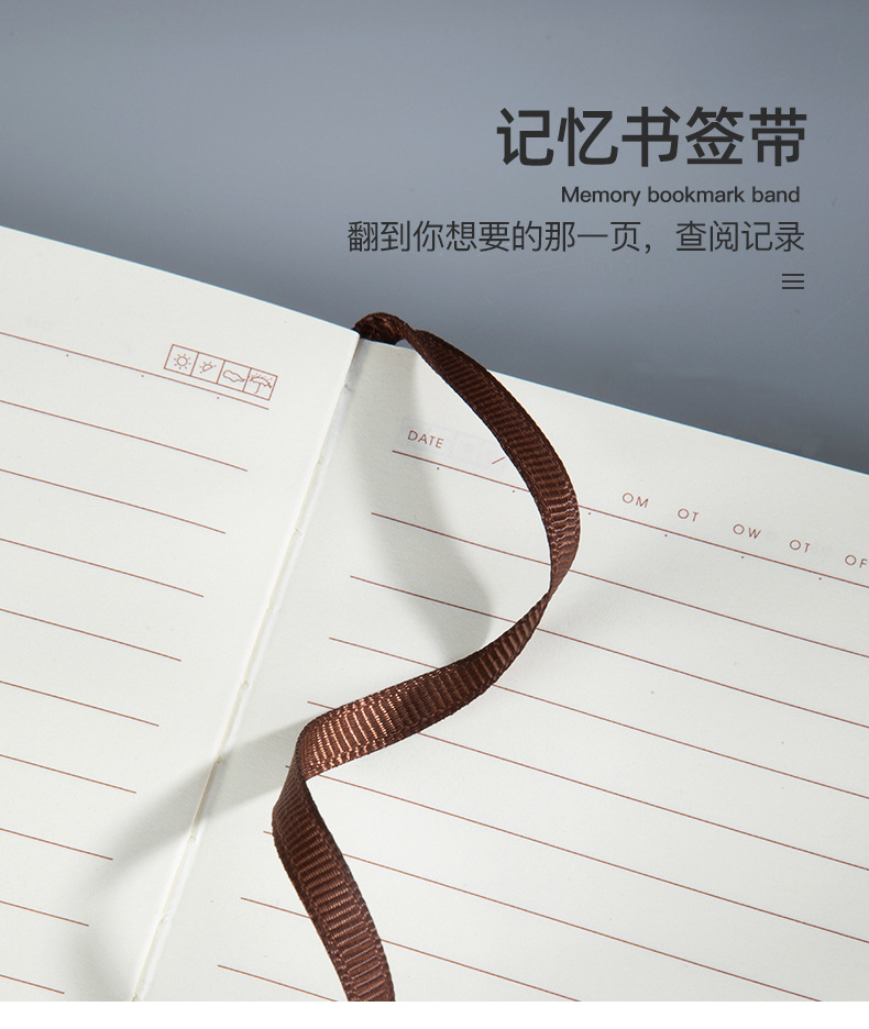 Customized logo thickened sheepskin notebook A5/A6 with side pen insert, simple business diary pic 14