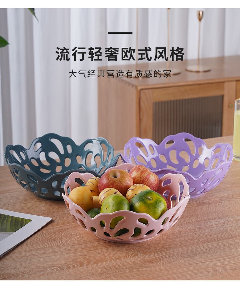 Draining basket, colorful classic melamine fruit plate, hollowed-out fruit basket, fruit plate, kitchen vegetable basket, living room, home, daily use pic 21