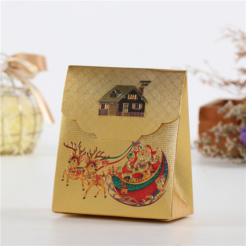 Custom-made Christmas three-sided sealed gift bags with color-printed logo gold foil in stock, and custom-made gold foil wedding dress bags pic 6