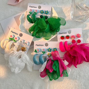 日韩2023新款简约小清新花朵耳环套装耳环女小众精致甜美可爱耳饰详情12