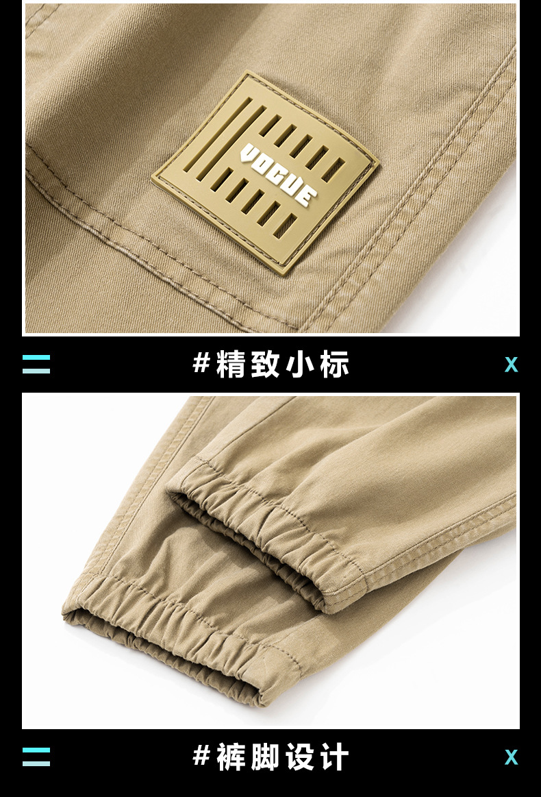 2024春夏新款工装哈伦运动大码宽松多兜束脚休闲裤男薄Men Casual详情22