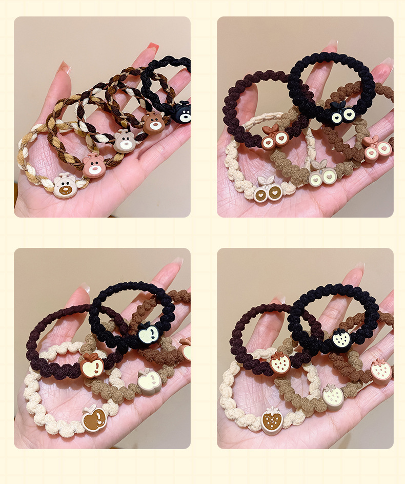 批发价零售新款麻花辫子头绳发圈女高级感皮筋扎发女士高马尾发饰详情13