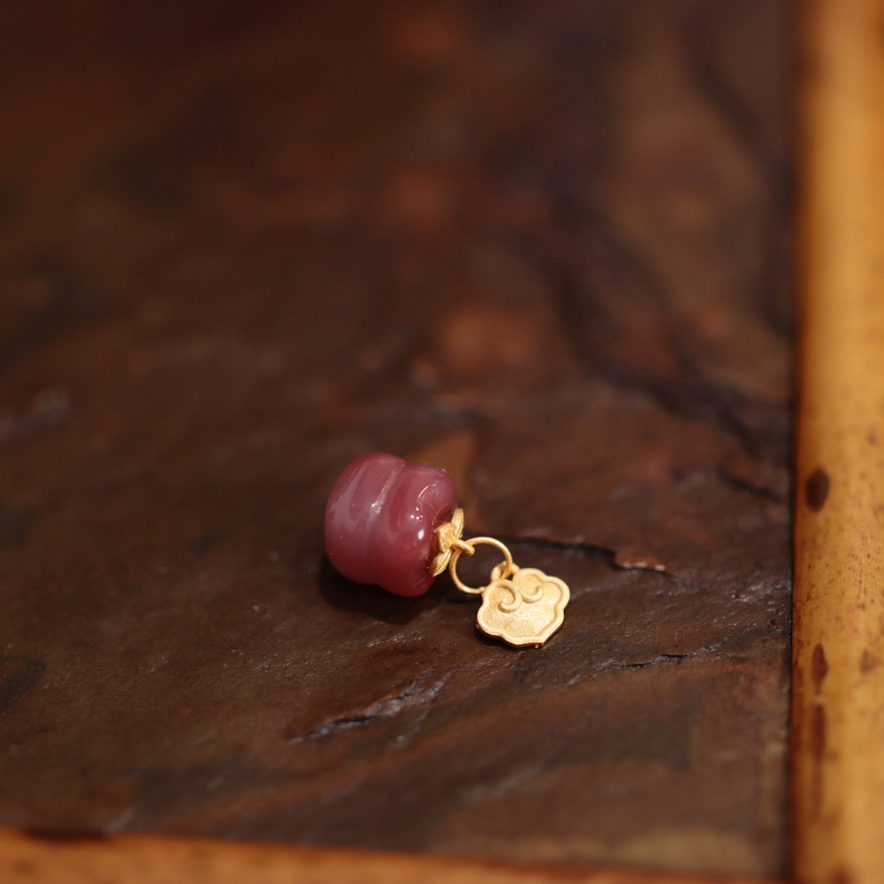 New natural salt source agate jewelry pink accessory S925 silver gold-plated non-red salt Source Ruyi persimmon accessory pic 7