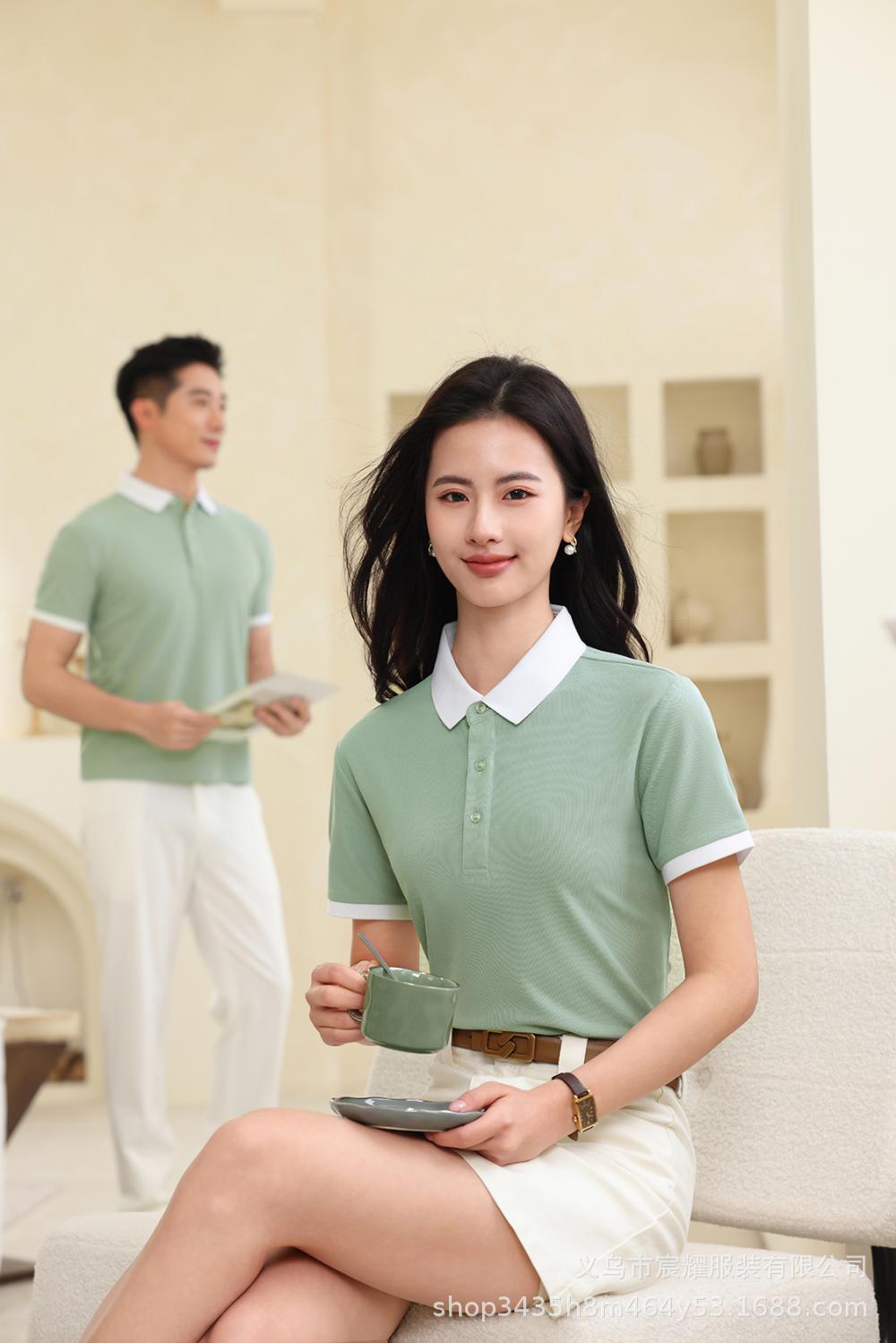 翻领广告衫定制印logo企业工作服t恤男文化衫订做短袖polo衫工衣详情15