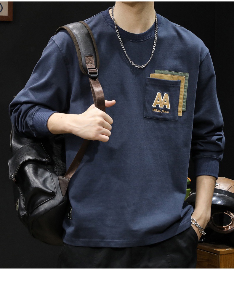 Sticky bag manga larga camiseta hombre holgado tallas grandes primavera 2024 nuevo estilo hombre heavy pound cuello redondo ropa primavera/otoño pic 22